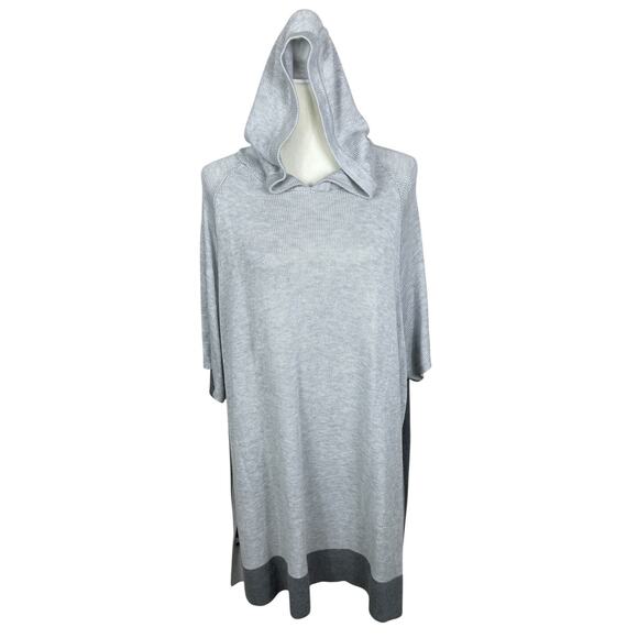 Lululemon Opened Up Poncho Cashlu Fabric Heathered Core Ultra Light Gray Sz M/L - Picture 2 of 16